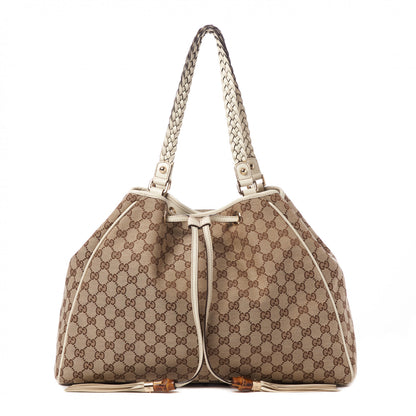 Gucci Monogram Peggy Braided Tote Off White 1 of 12