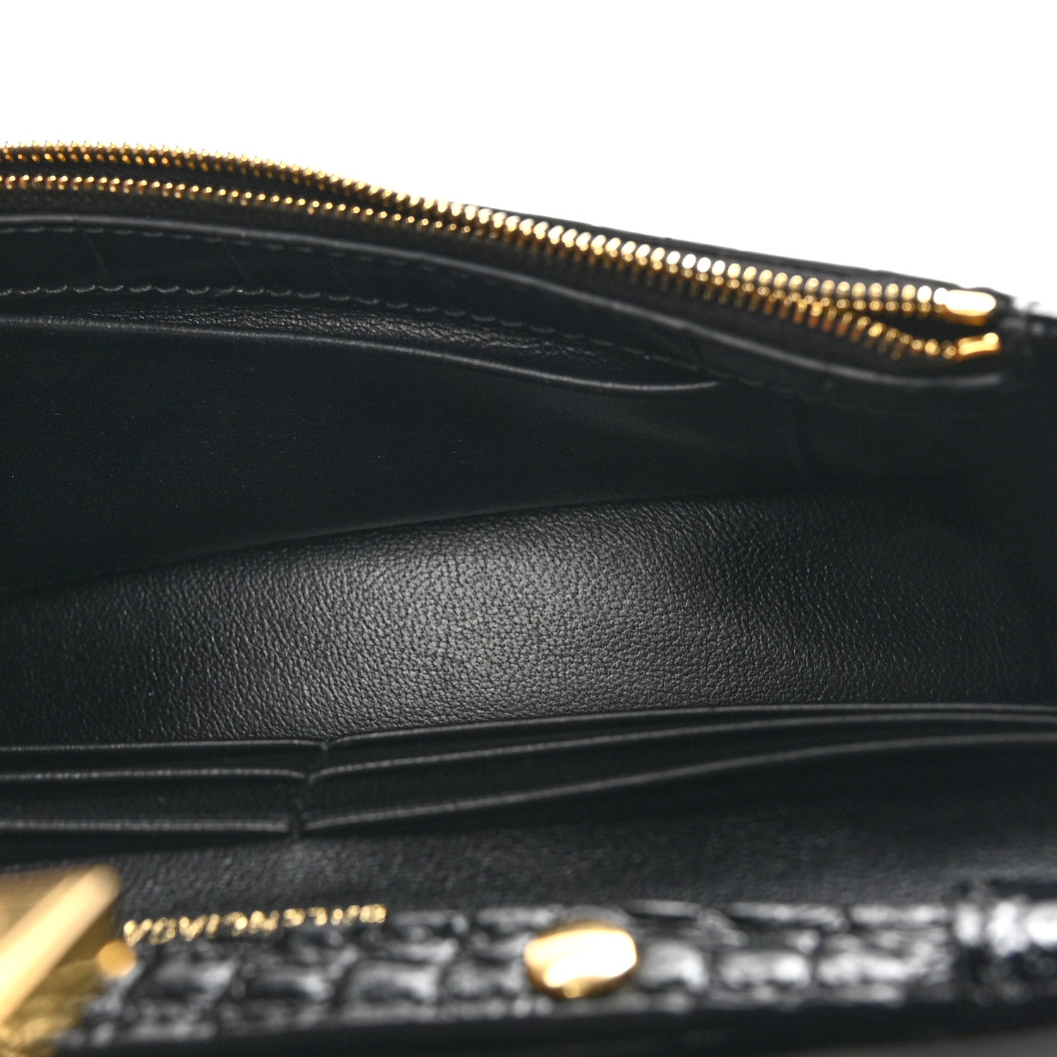 Balenciaga Shiny Calfskin Crocodile Embossed Hourglass Chain Bag Black 5 of 9