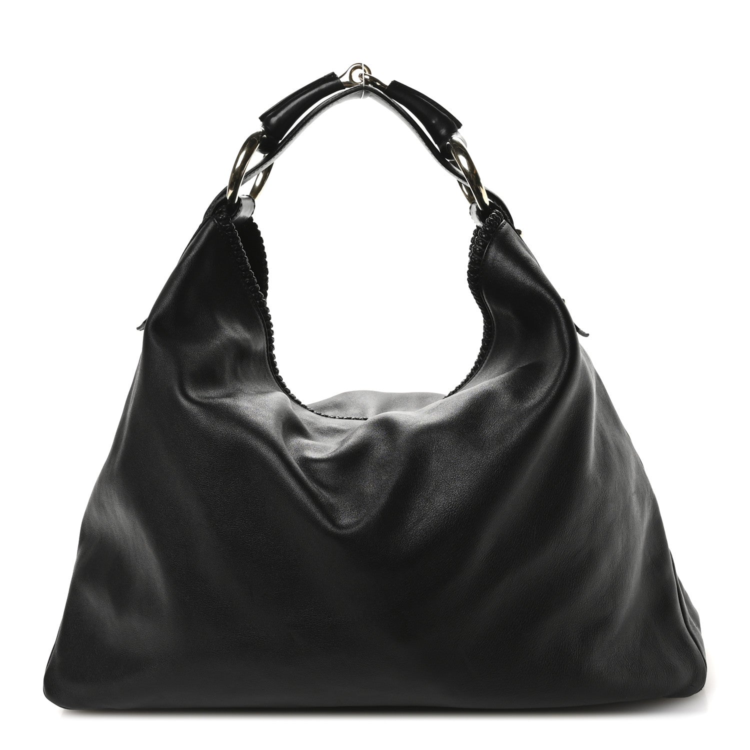 Gucci Calfskin Large Horsebit Chain Hobo Black 1 of 10