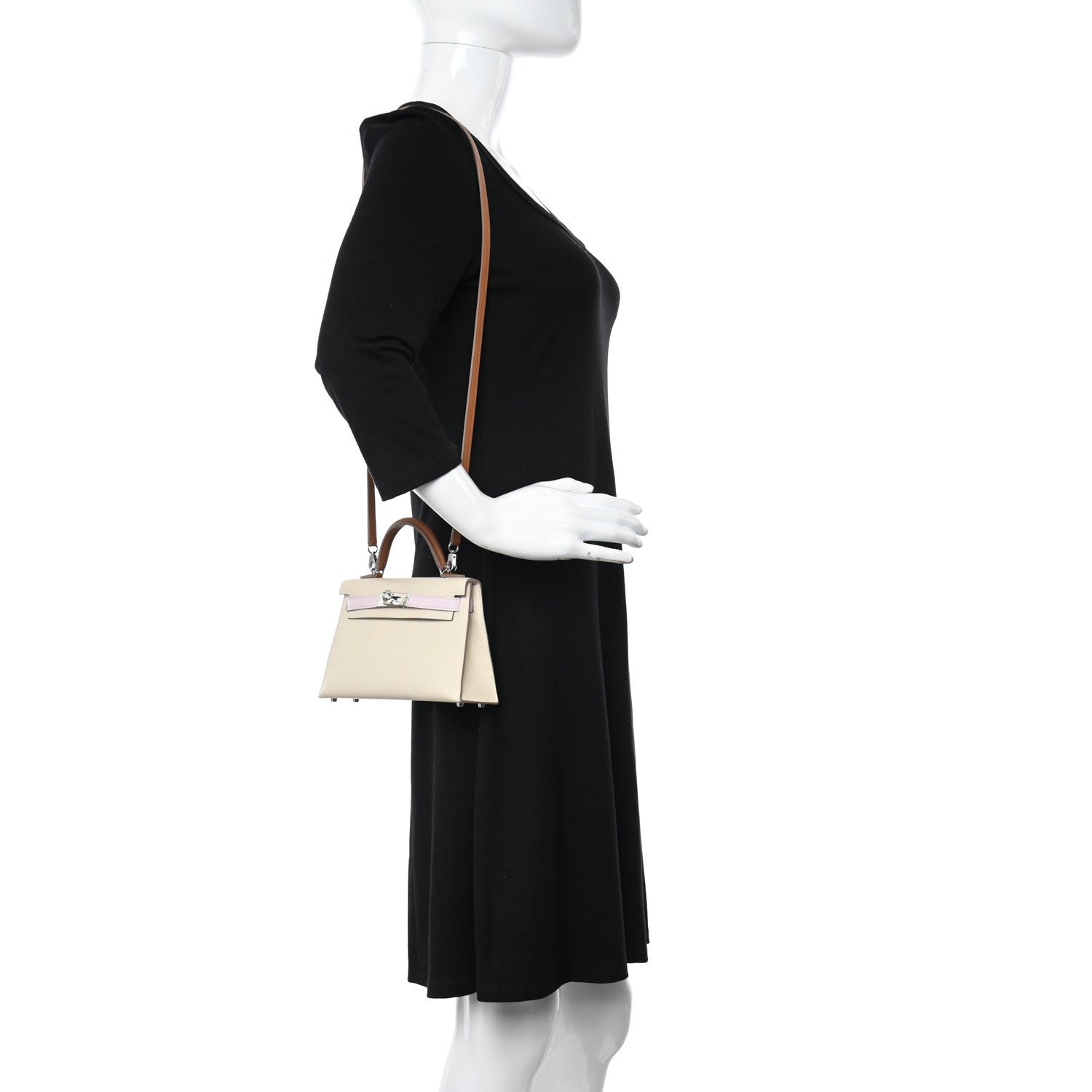 Hermes Epsom Mini Kelly Sellier 20 Craie Mauve Pale Gold 2 of 10