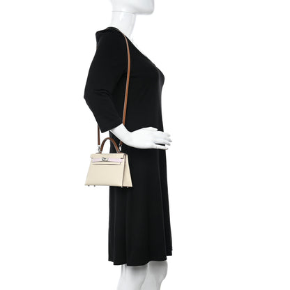Hermes Epsom Mini Kelly Sellier 20 Craie Mauve Pale Gold 2 of 10