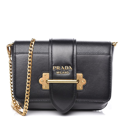 Prada Saffiano City Calf Cahier Belt Bag Black 1 of 10