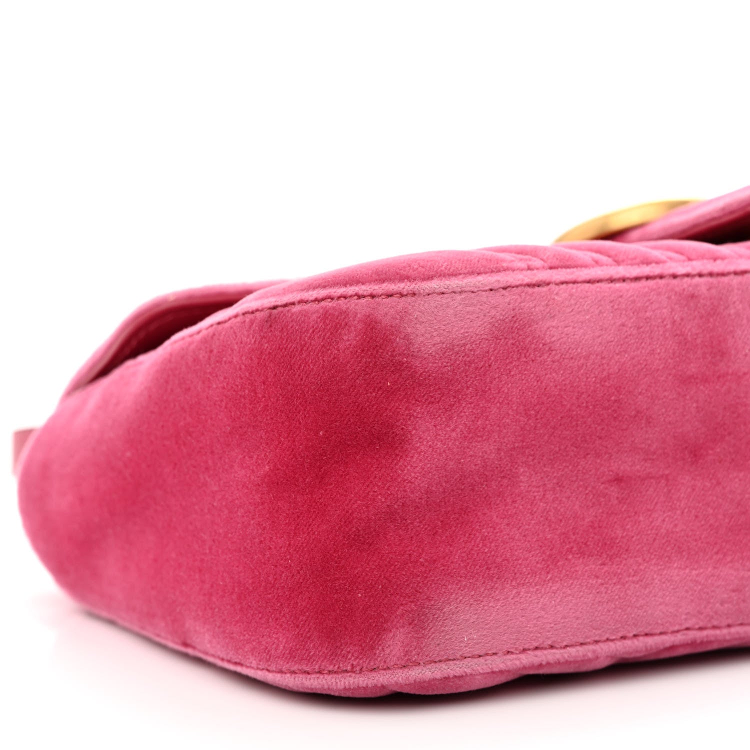 Gucci Velvet Matelasse Small GG Marmont Shoulder Bag Light Raspberry Rose 9 of 11