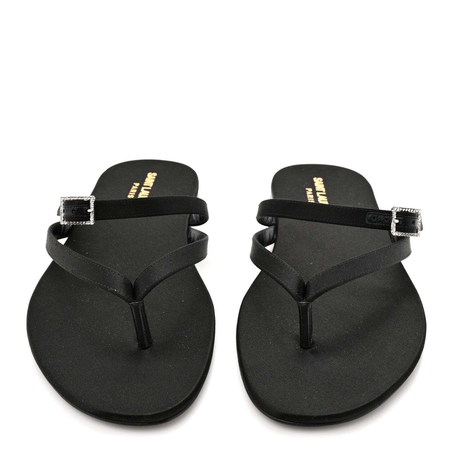 Crepe Satin Laszlo Sandals 39.5 Black