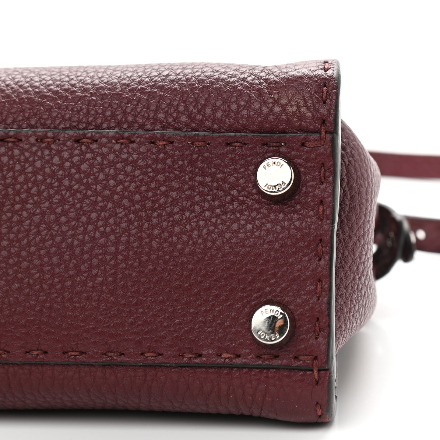 Cuoio Romano Selleria Bi-Color Mini Peekaboo Iconic Satchel Bordeaux Grigio Polvere