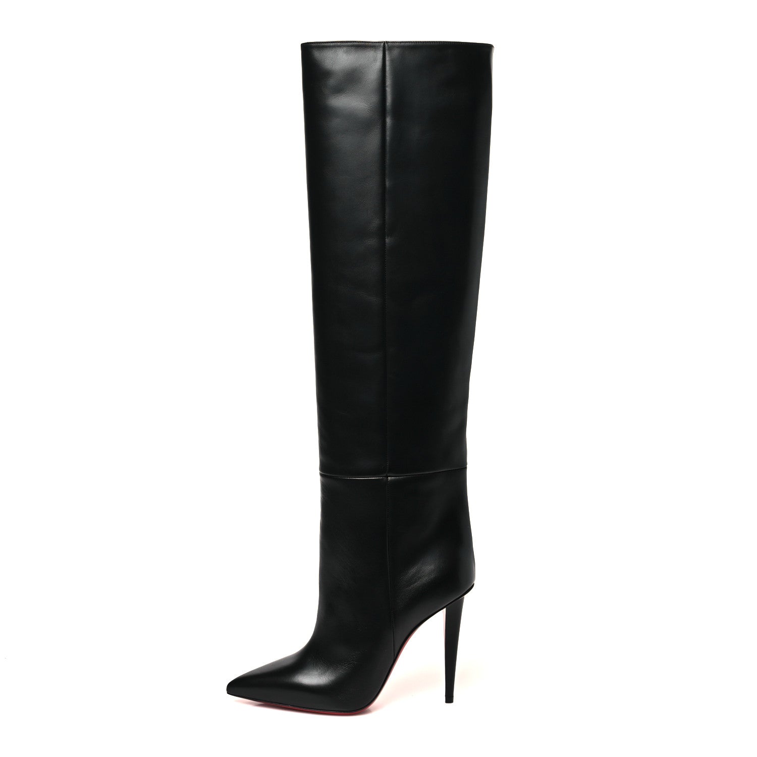 Christian Louboutin Calfskin Astrilarge Botta 100 Knee High Boots 38 Black 1 of 7
