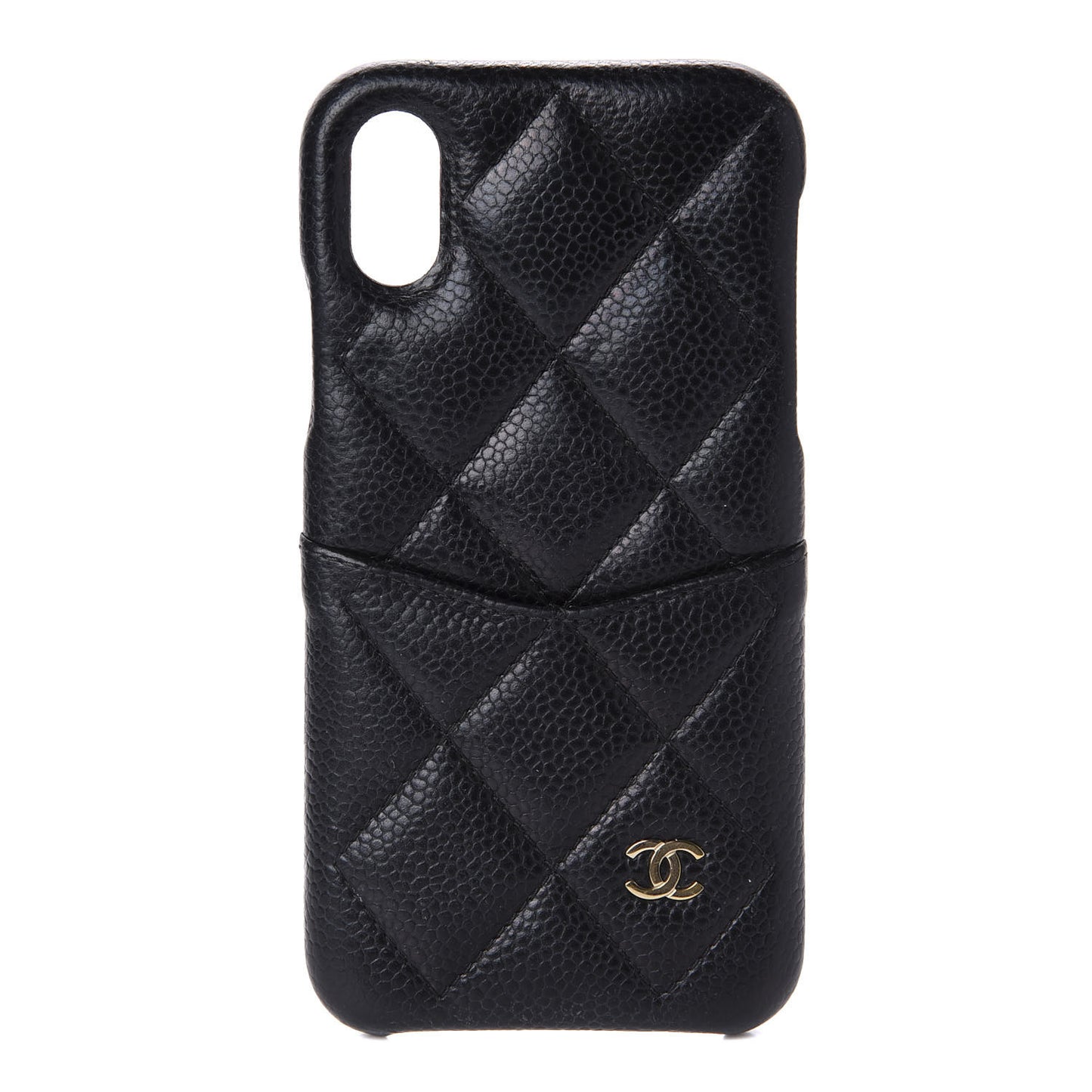 Caviar Quilted iPhone X Coco Tech Case Black