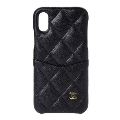 Chanel Caviar Quilted iPhone X Coco Tech Case Black 1 of 10