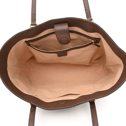 Gucci GG Supreme Monogram Textured Calfskin Web Medium Ophidia Shopping Tote Beige Ebony New Acero 5 of 13