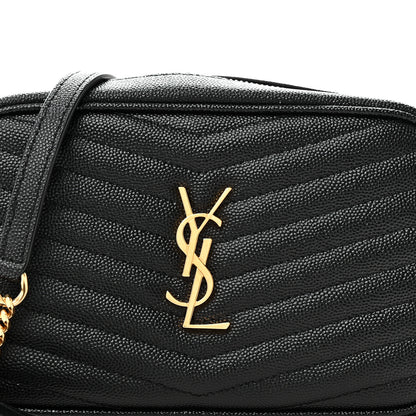 Saint Laurent Grain De Poudre Matelasse Monogram Mini Lou Camera Bag Black 8 of 10