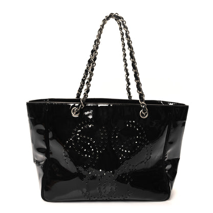 Chanel Patent Perforated CC Tote Black 1 of 10