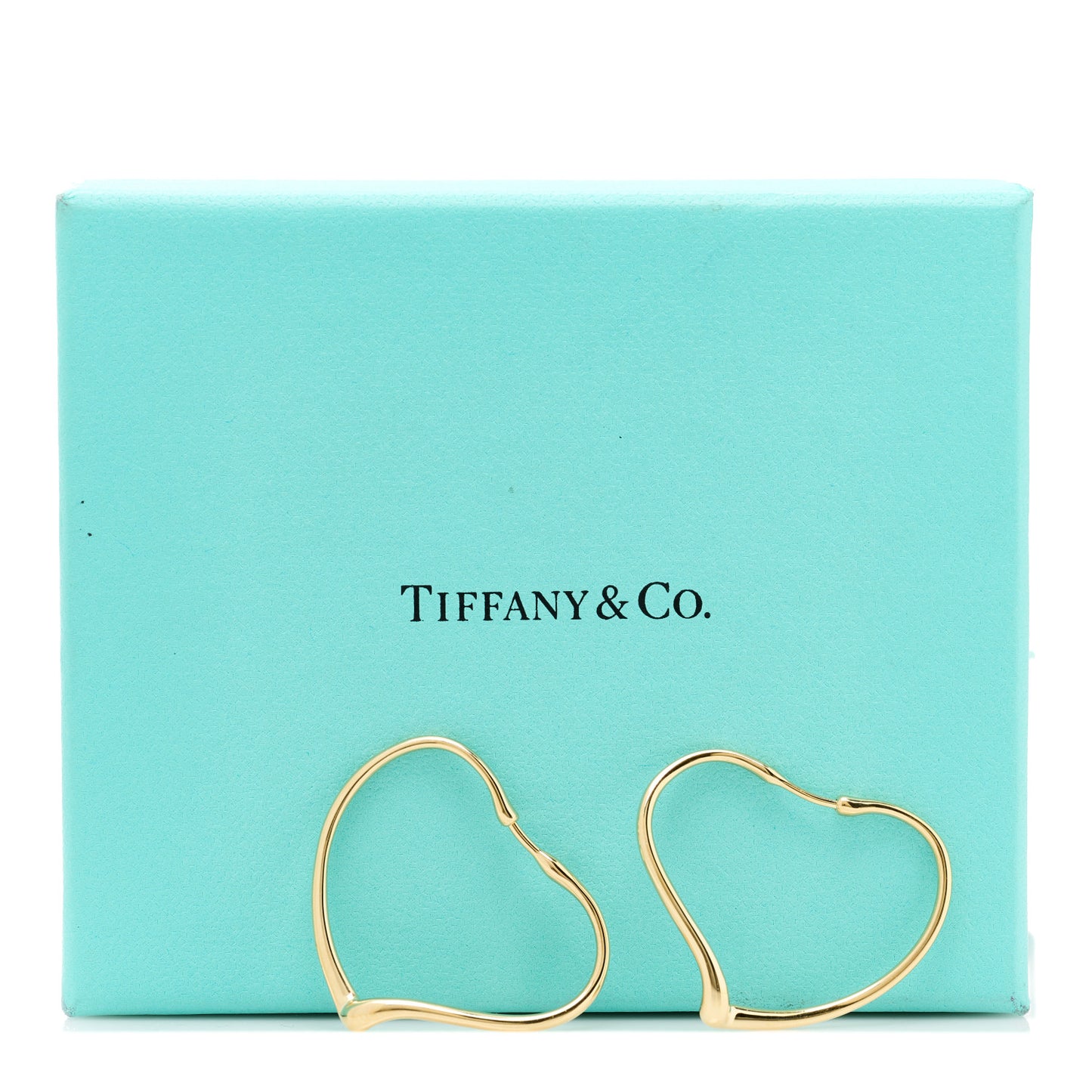 18K Yellow Gold Medium Elsa Peretti Open Heart Hoop Earrings