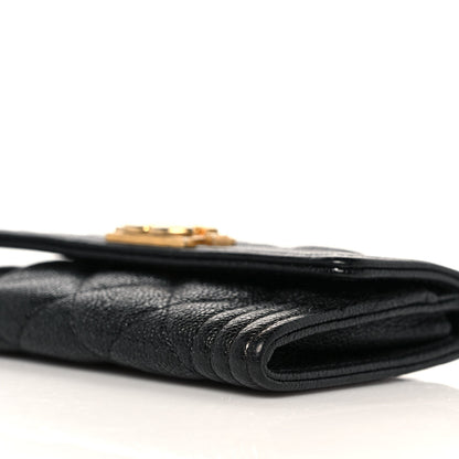 Chanel Caviar Quilted Boy Flap Card Holder Black 10 of 10