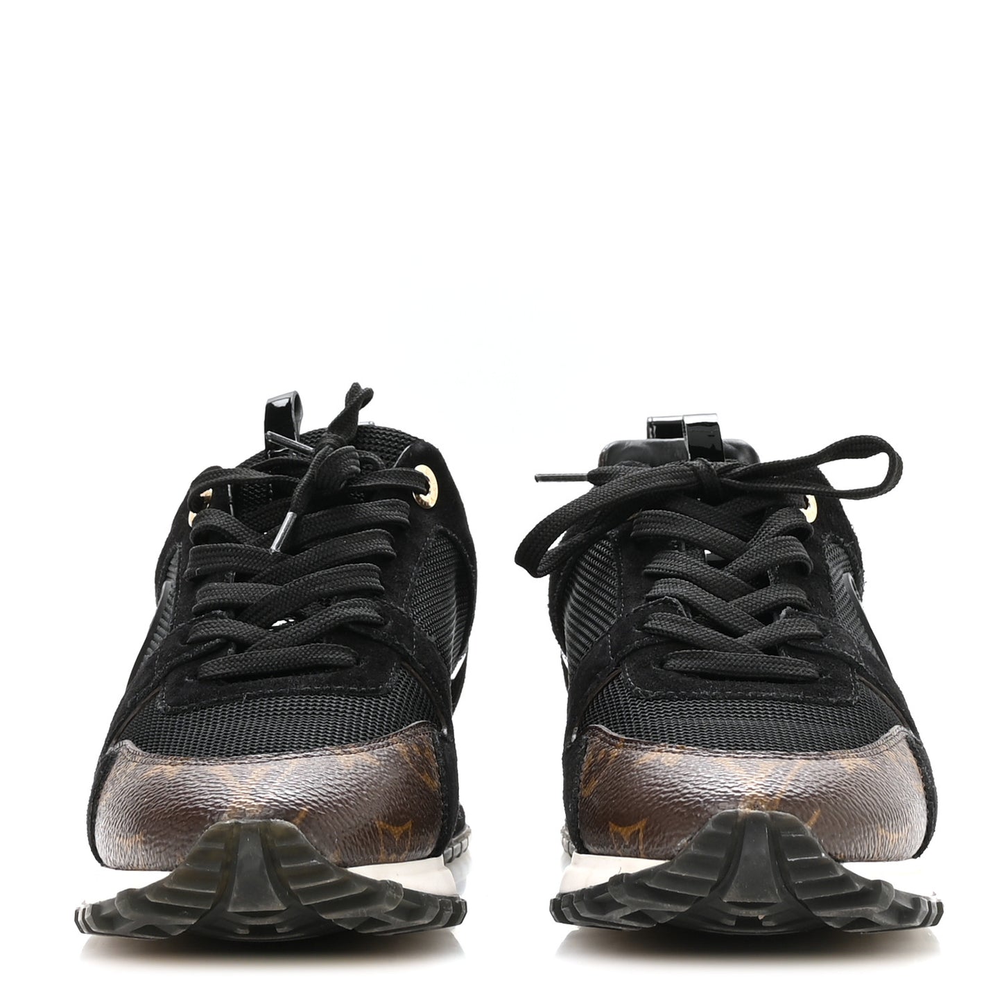 Suede Monogram Run Away Sneakers 38 Black