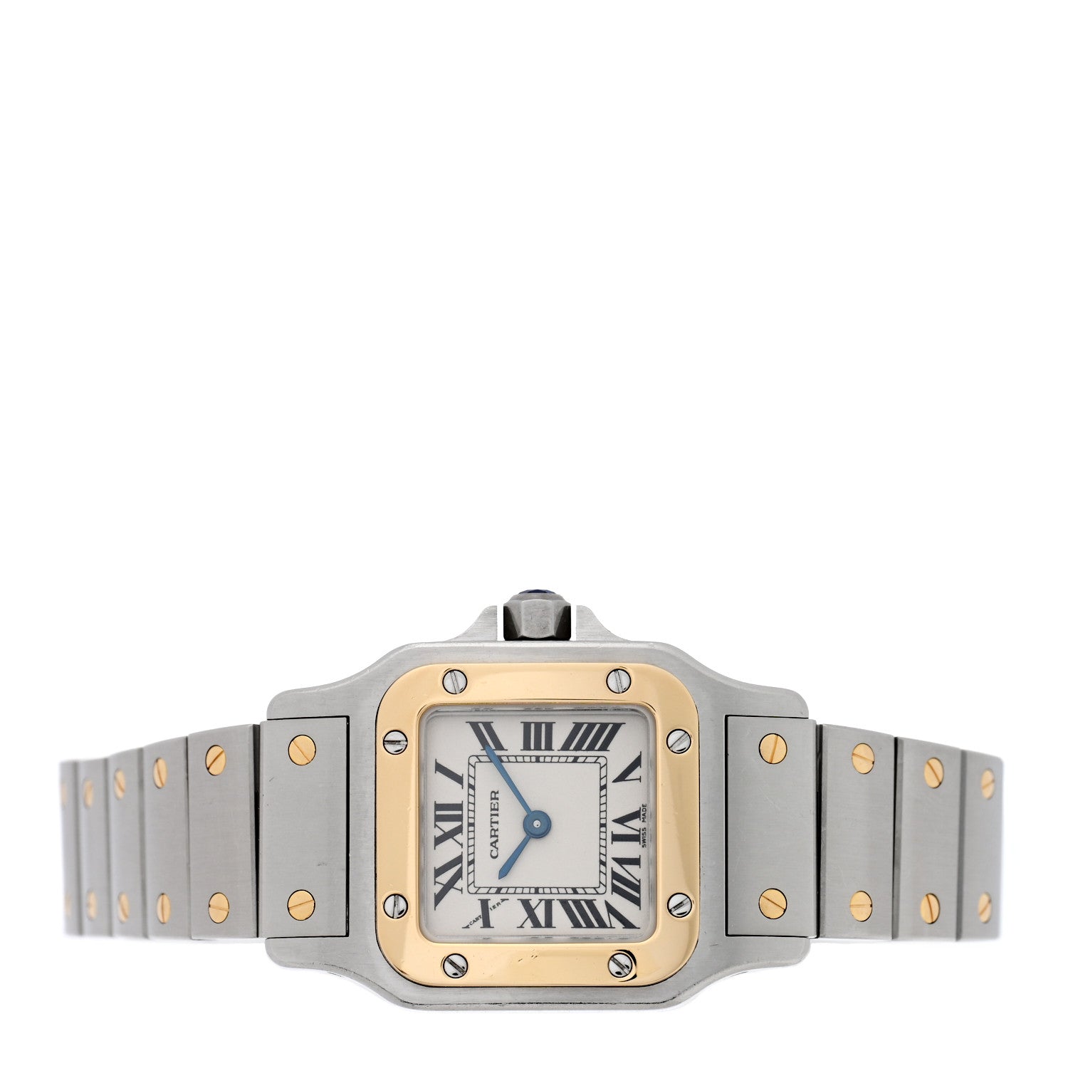 Cartier Stainless Steel 18K Yellow Gold 24mm Santos De Cartier Galbee Quartz Watch 2 of 4
