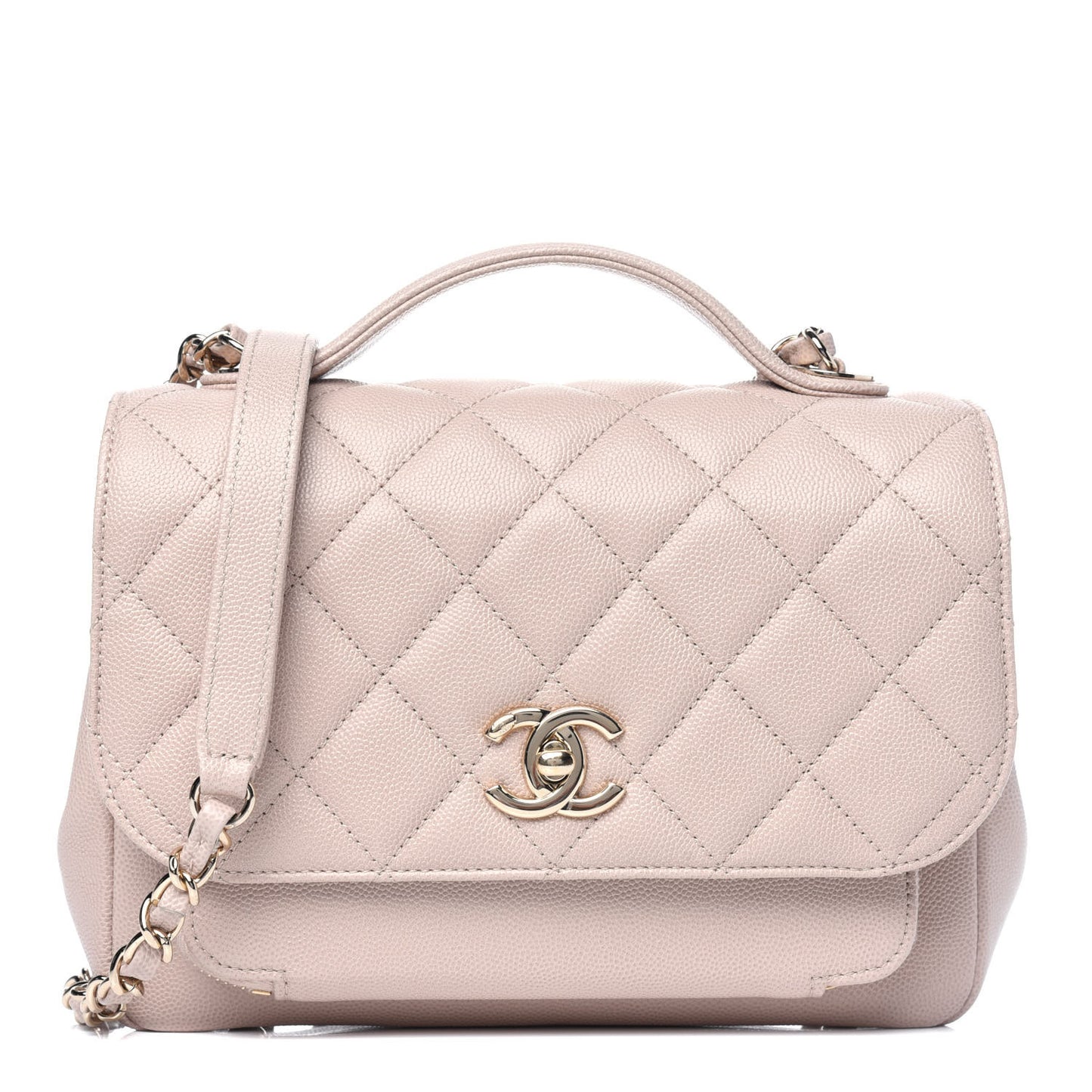 Caviar Quilted Medium Business Affinity Flap Beige