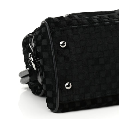 Chanel Velvet Checkered Kisslock Frame Bag Black 9 of 10