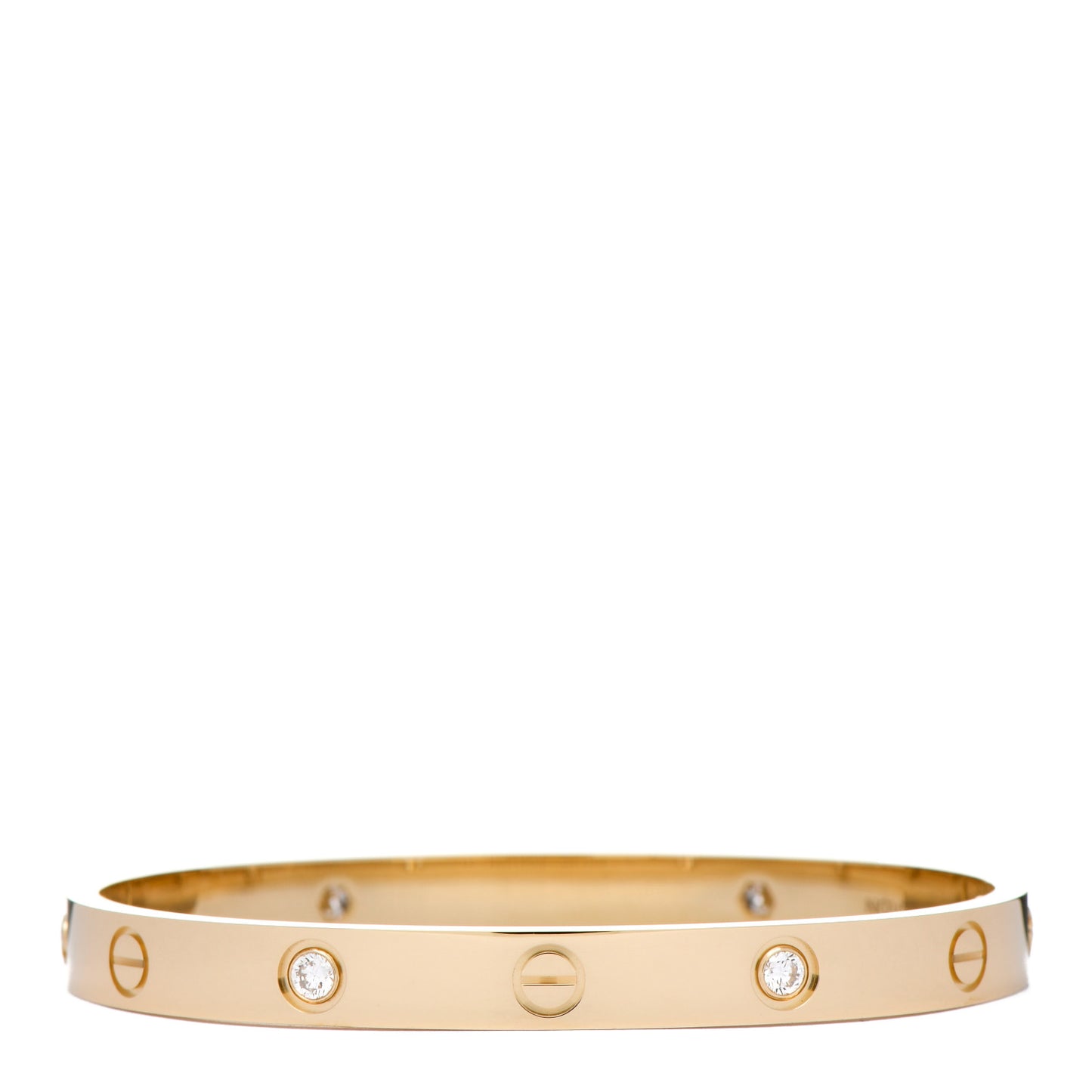 18K Yellow Gold 4 Diamond LOVE Bracelet 17