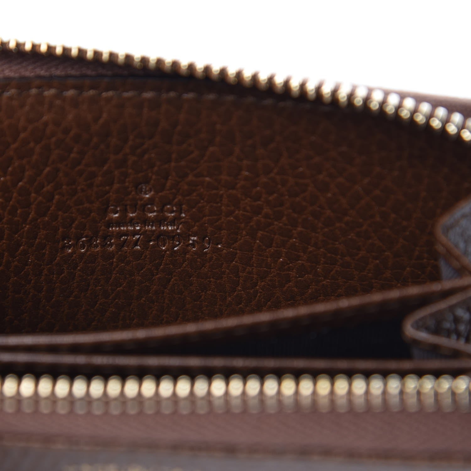 Gucci Dollar Calfskin Swing Zip Around Card Case Nut Brown 6 of 7