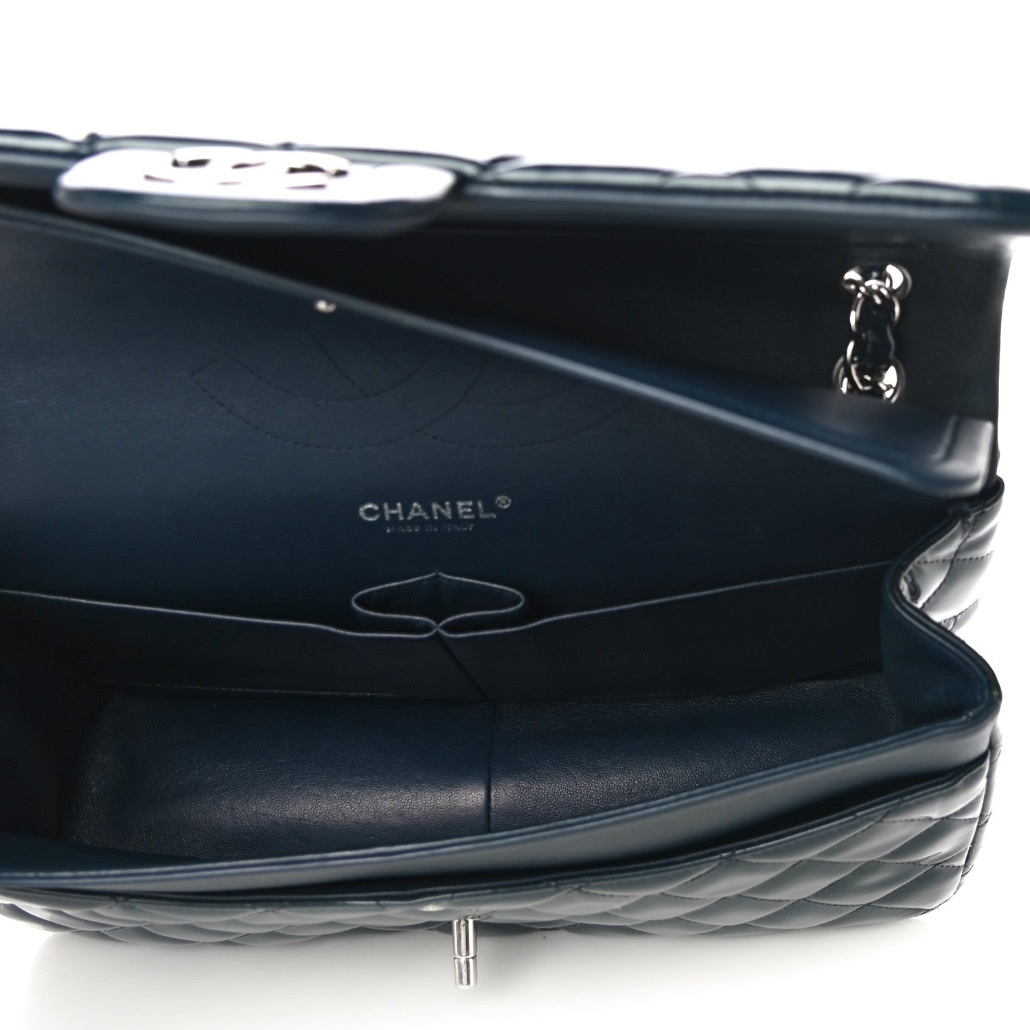 Chanel Patent Quilted Jumbo Double Flap Navy 5 of 13