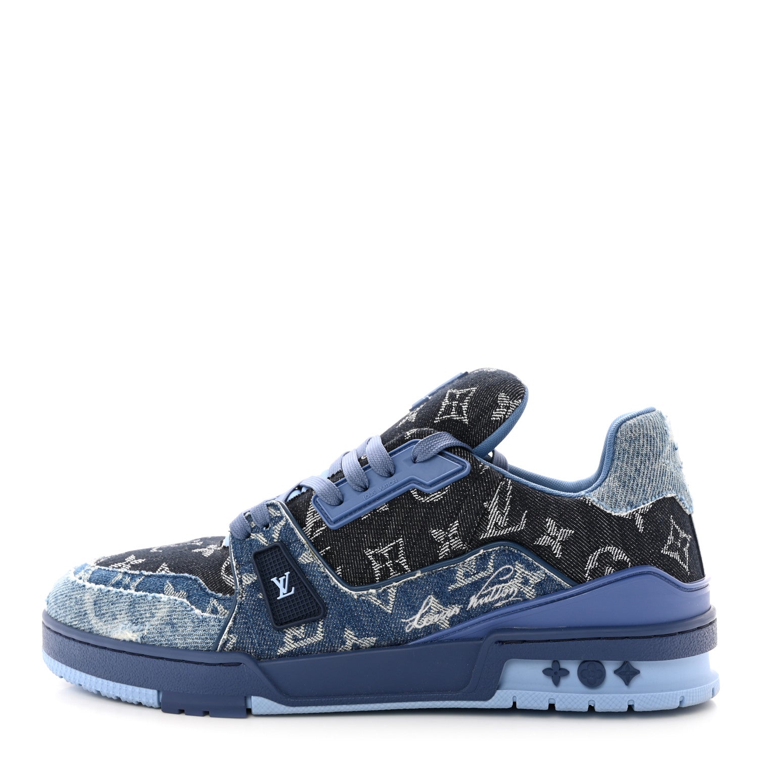 Louis Vuitton Monogram Denim Mens LV Trainer Sneakers 9.5 Blue 1 of 10