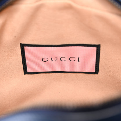 Gucci Calfskin Matelasse GucciGhost Small GG Marmont Chain Shoulder Bag Blue Agata Hibiscus Red 8 of 11