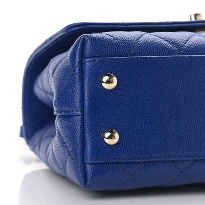 Chanel Caviar Quilted Mini Coco Handle Flap Blue 7 of 8