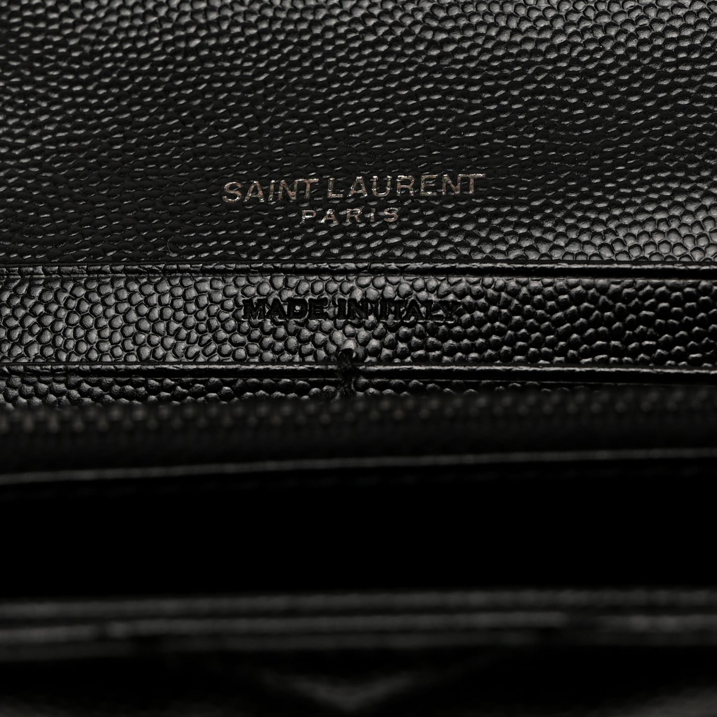 Grain De Poudre Matelasse Chevron Monogram Flap Wallet Black