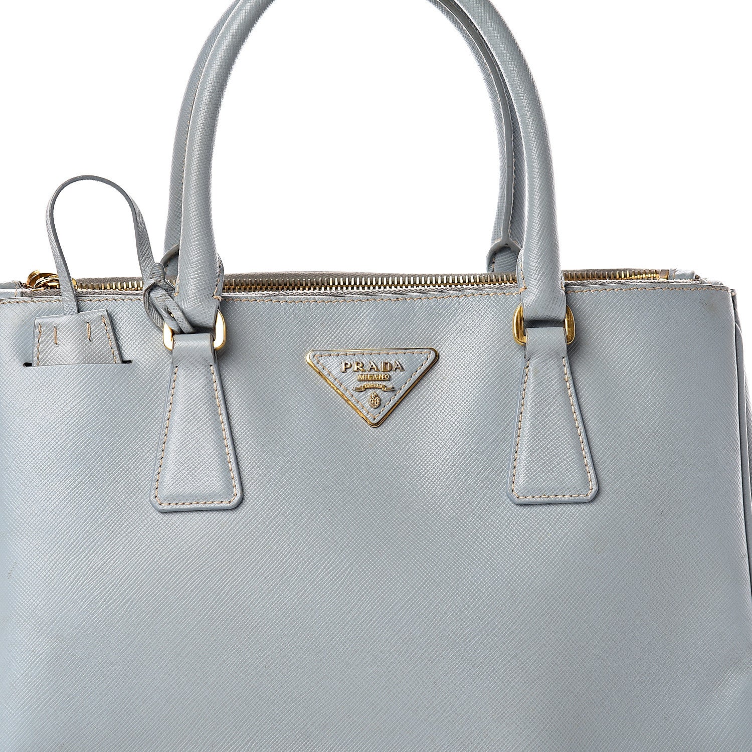 Prada Saffiano Small Galleria Double Zip Tote Lago 16 of 16