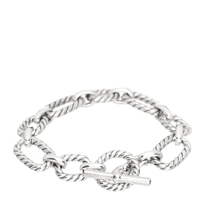 David Yurman Sterling Silver Blue Sapphire 9.5mm Cushion Link Bracelet 3 of 4