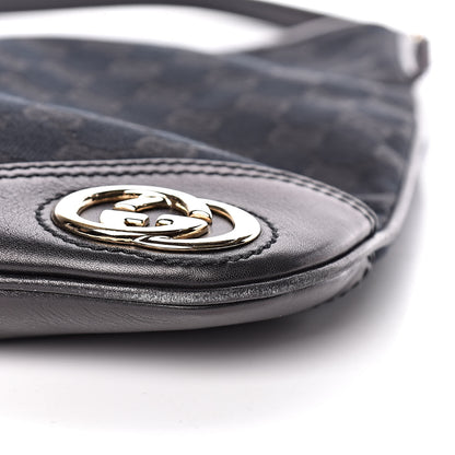 Gucci Monogram Medium New Britt Hobo Black 9 of 11