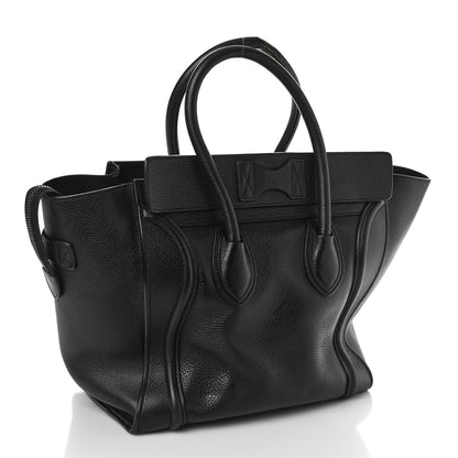 Celine Drummed Calfskin Mini Luggage Black 3 of 14
