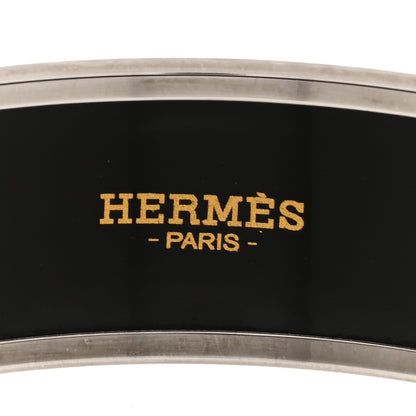 Hermes Enamel Printed Caleche Wide Bracelet 65 Black 4 of 4