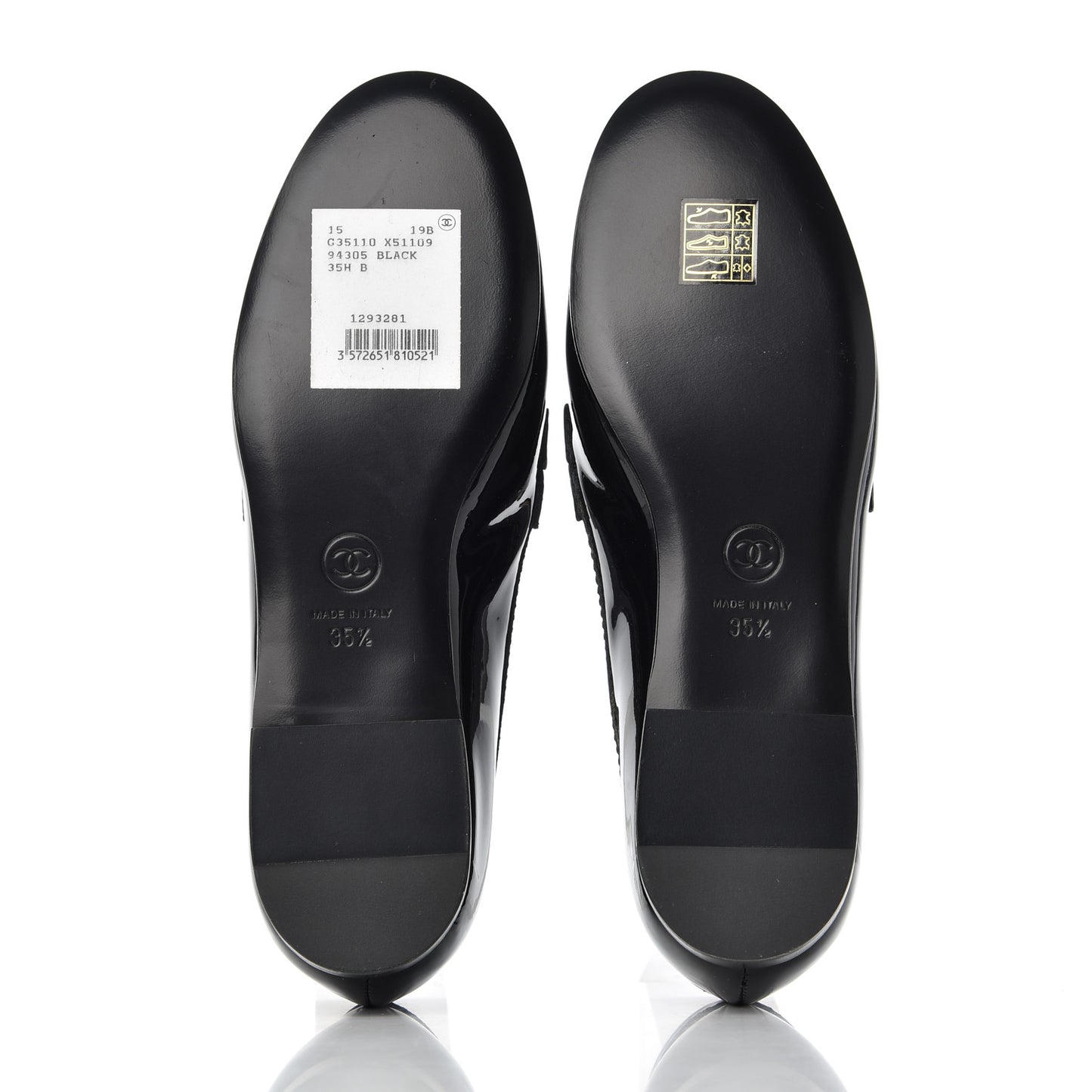 Patent CC Mocassin Loafers 35.5 Black