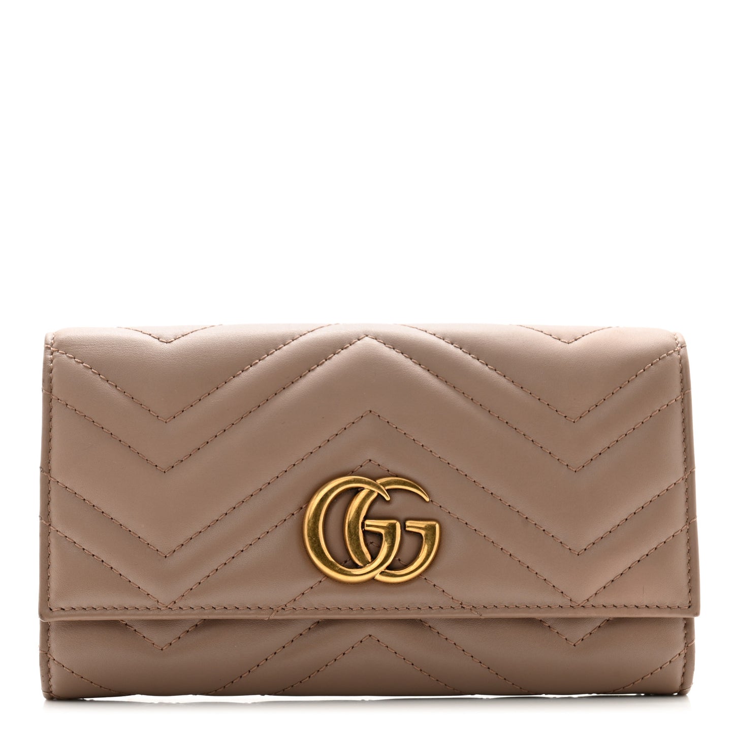 Calfskin Matelasse GG Marmont Continental Wallet Porcelain Rose