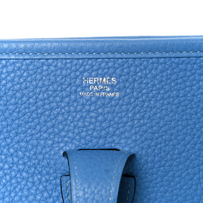 Hermes Taurillon Clemence Evelyne III PM Bleu Paradis 6 of 11
