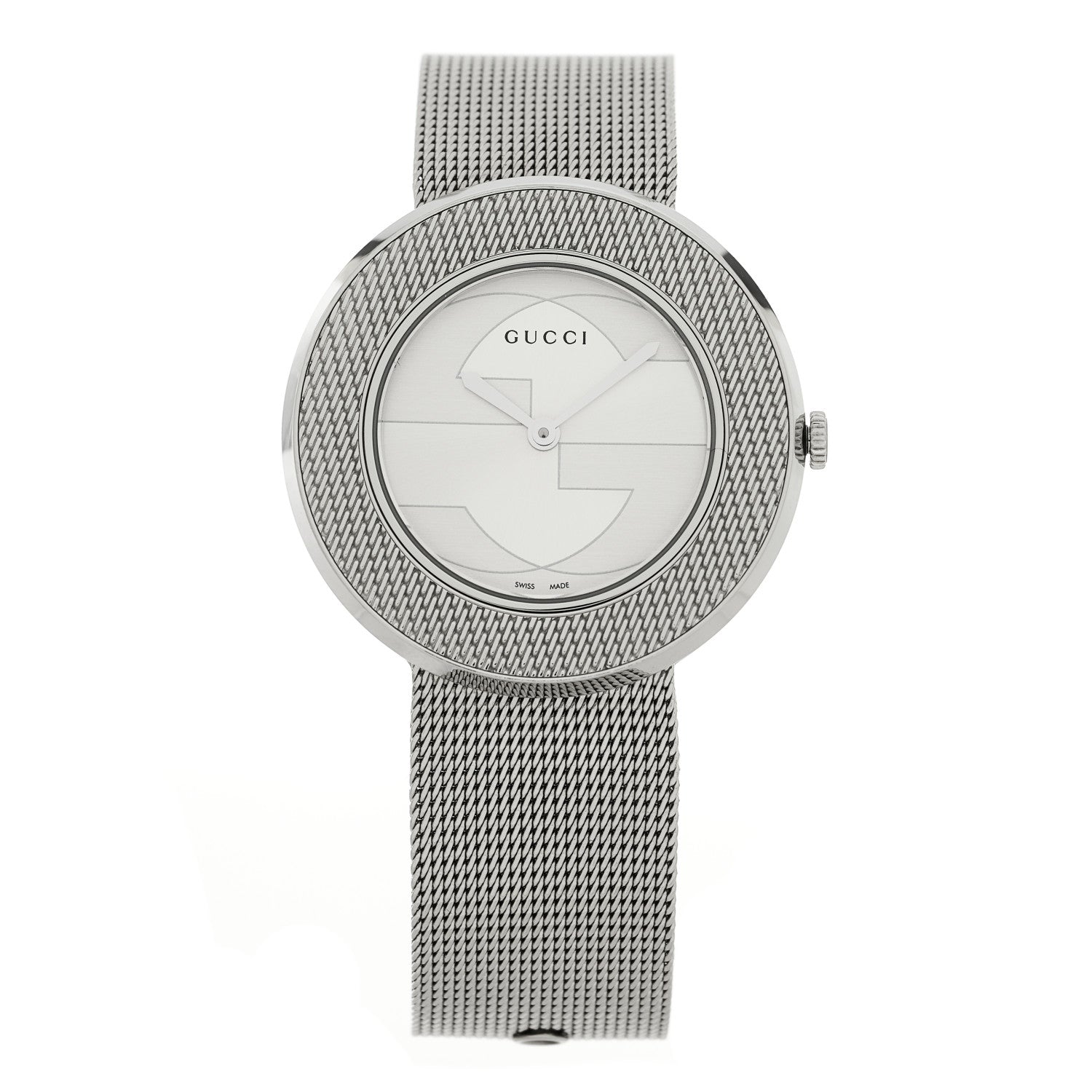 Gucci Stainless Steel 36mm U-Play Mesh Quartz Watch 1 of 5