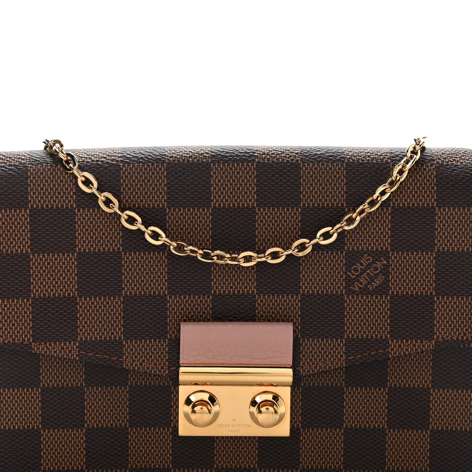 Louis Vuitton Damier Ebene Croisette Chain Wallet Magnolia 8 of 10