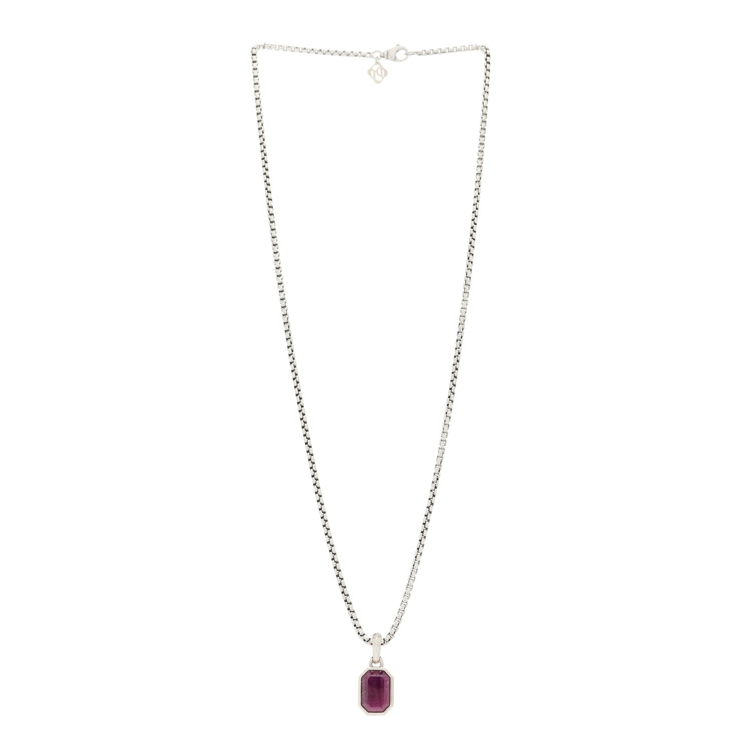David Yurman Sterling Silver Ruby Love Amulet Pendant Necklace 3 of 6