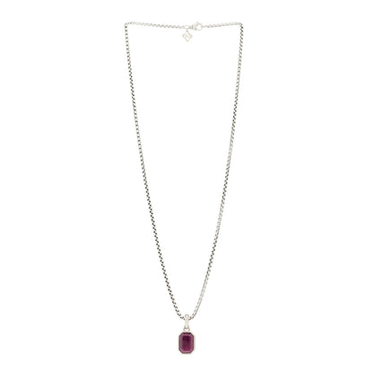 David Yurman Sterling Silver Ruby Love Amulet Pendant Necklace 3 of 6