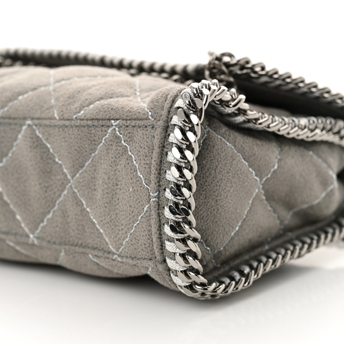 Shaggy Deer Quilted Mini Falabella Tote Grey