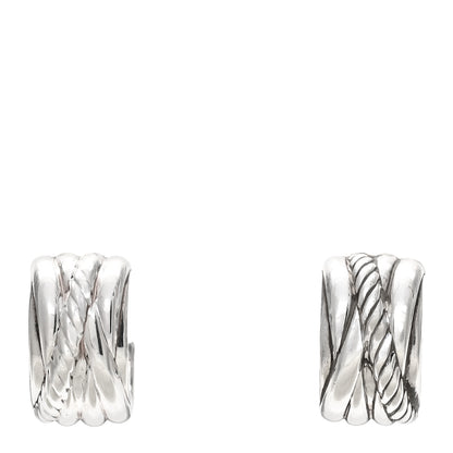 David Yurman Sterling Silver Crossover Huggie Earrings 1 of 4