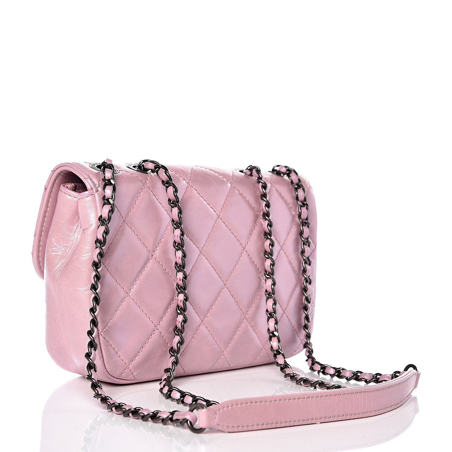 Chanel Glazed Calfskin Quilted Mini Coco Pleats Flap Pink 2 of 10