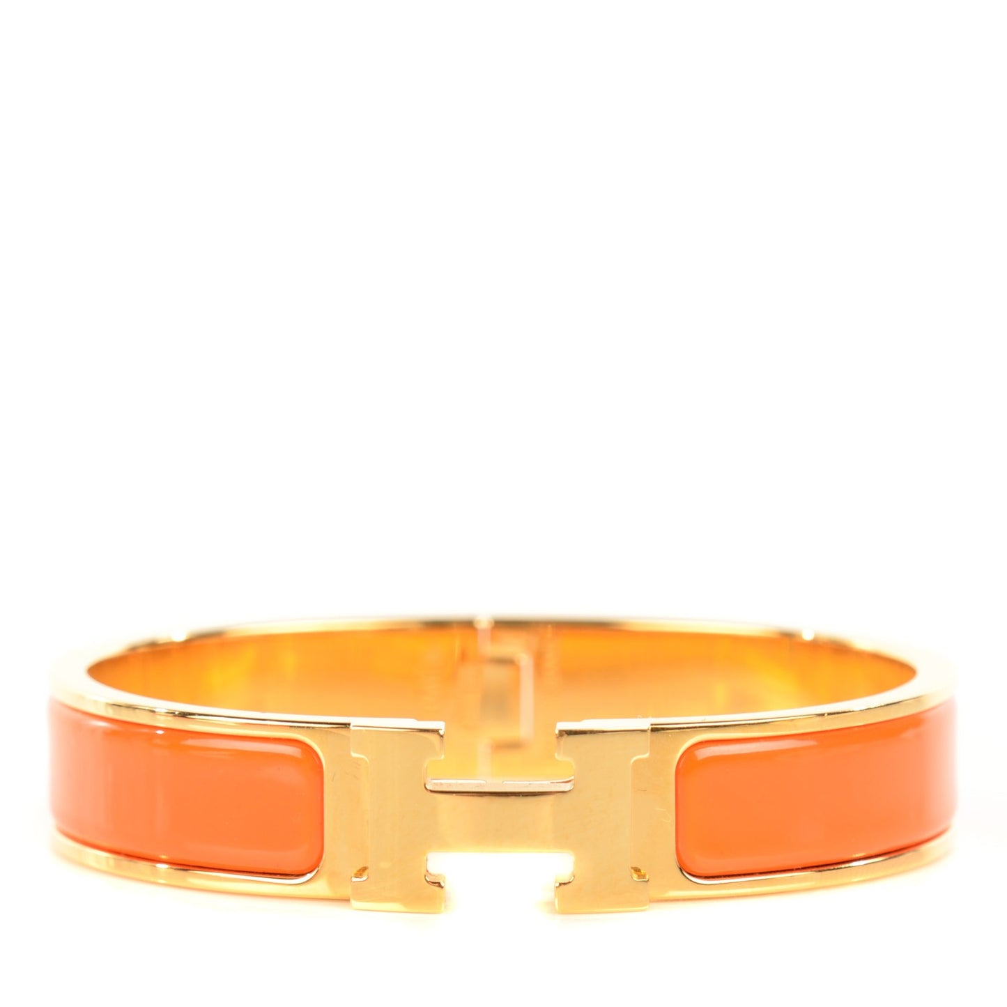 Enamel Narrow Clic Clac H Bracelet PM Orange