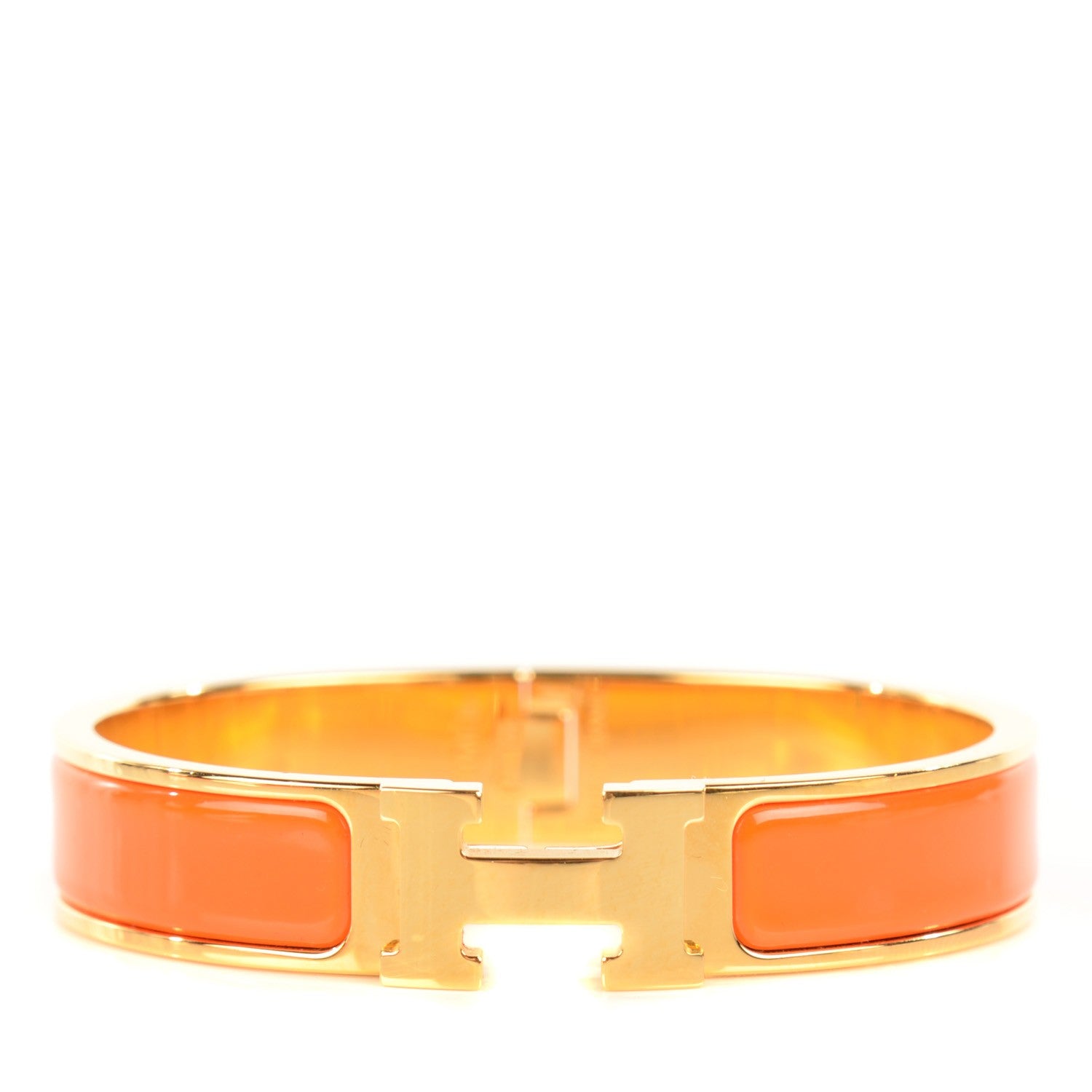 Hermes Enamel Narrow Clic Clac H Bracelet PM Orange 1 of 6