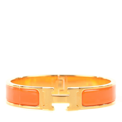 Hermes Enamel Narrow Clic Clac H Bracelet PM Orange 1 of 6