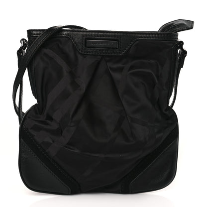 Burberry Nylon Tonal Check Crossbody Black 1 of 7