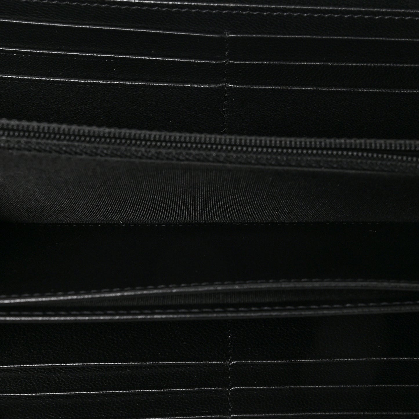 Lambskin Quilted 19 Long Zipped Around Wallet Black