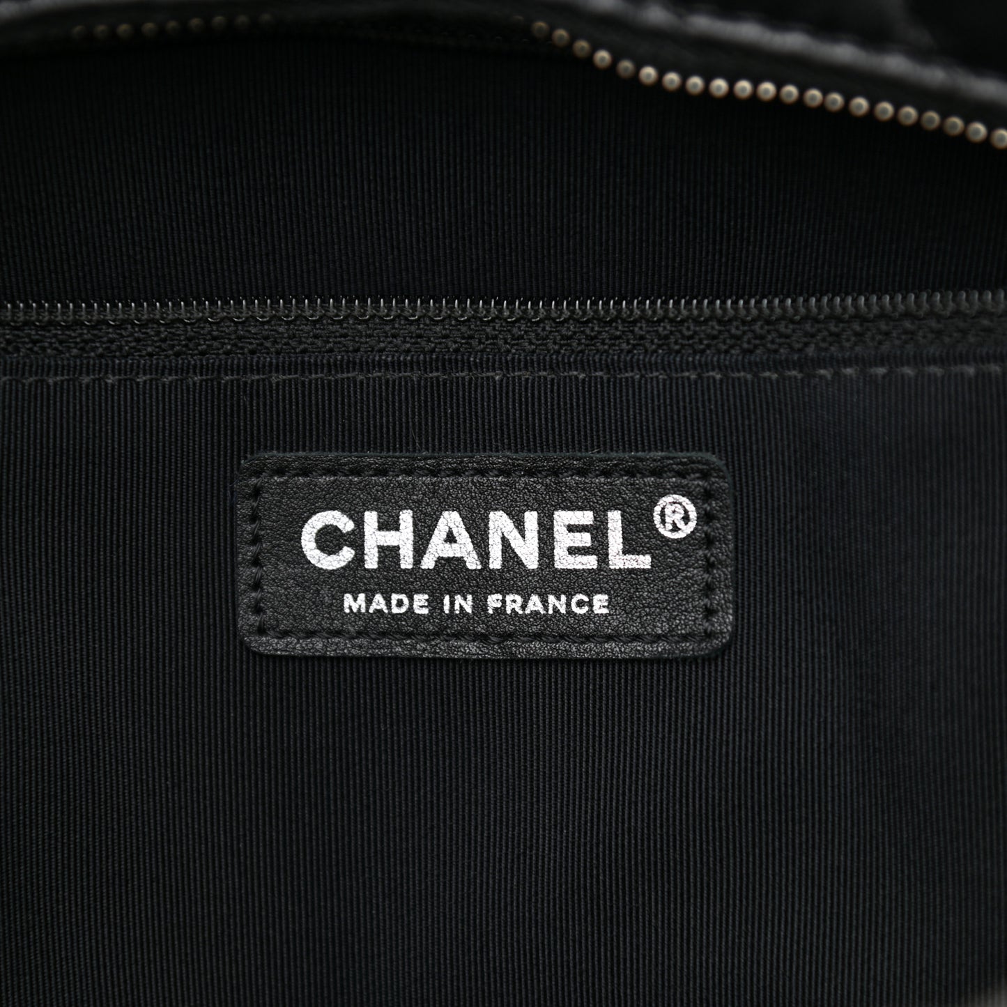 Lambskin Surpique Chevron Quilted Tote Black