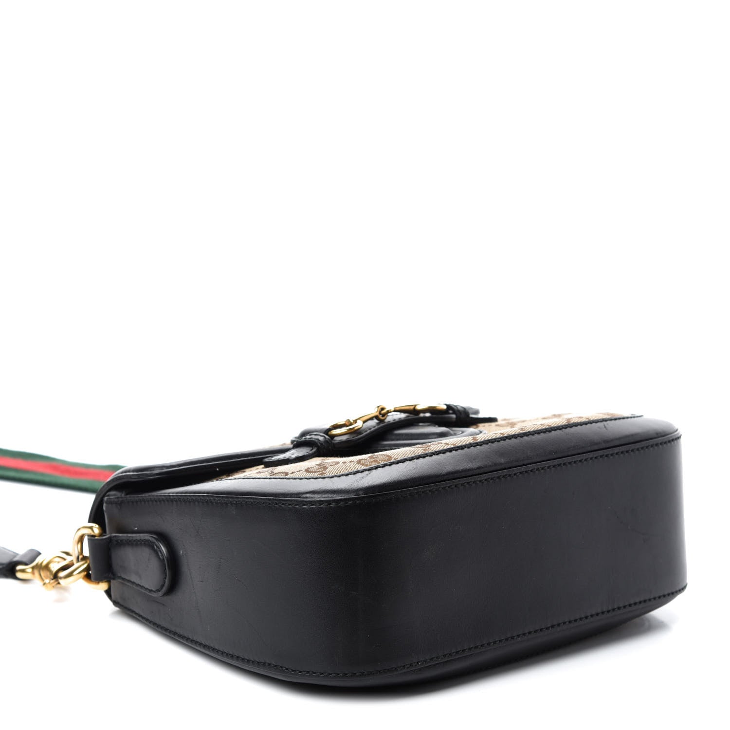 Gucci Monogram Ruinart Calfskin Medium Lady Web Shoulder Bag Beige Ebony Black 4 of 14
